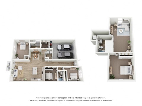 Floor plan for 4 beds, 3 baths, 2515 sqft